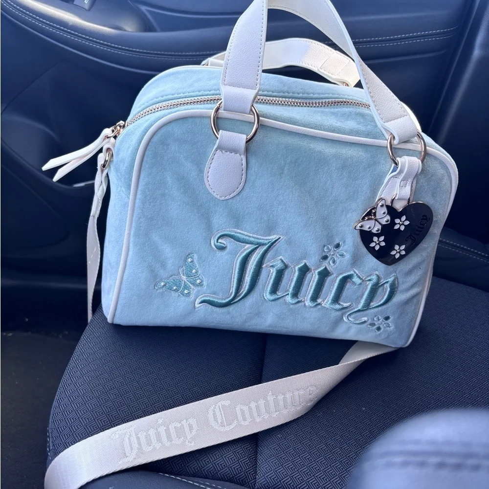 NWT Juicy Couture Mint & Light Pink Crossbody Satchel - Picture 5 of 10